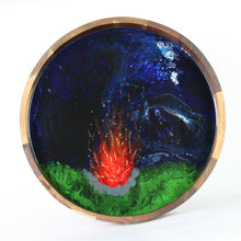 Load image into Gallery viewer, Campfire Series: Firelight - Acrylic and Resin Art Wooden Tray
