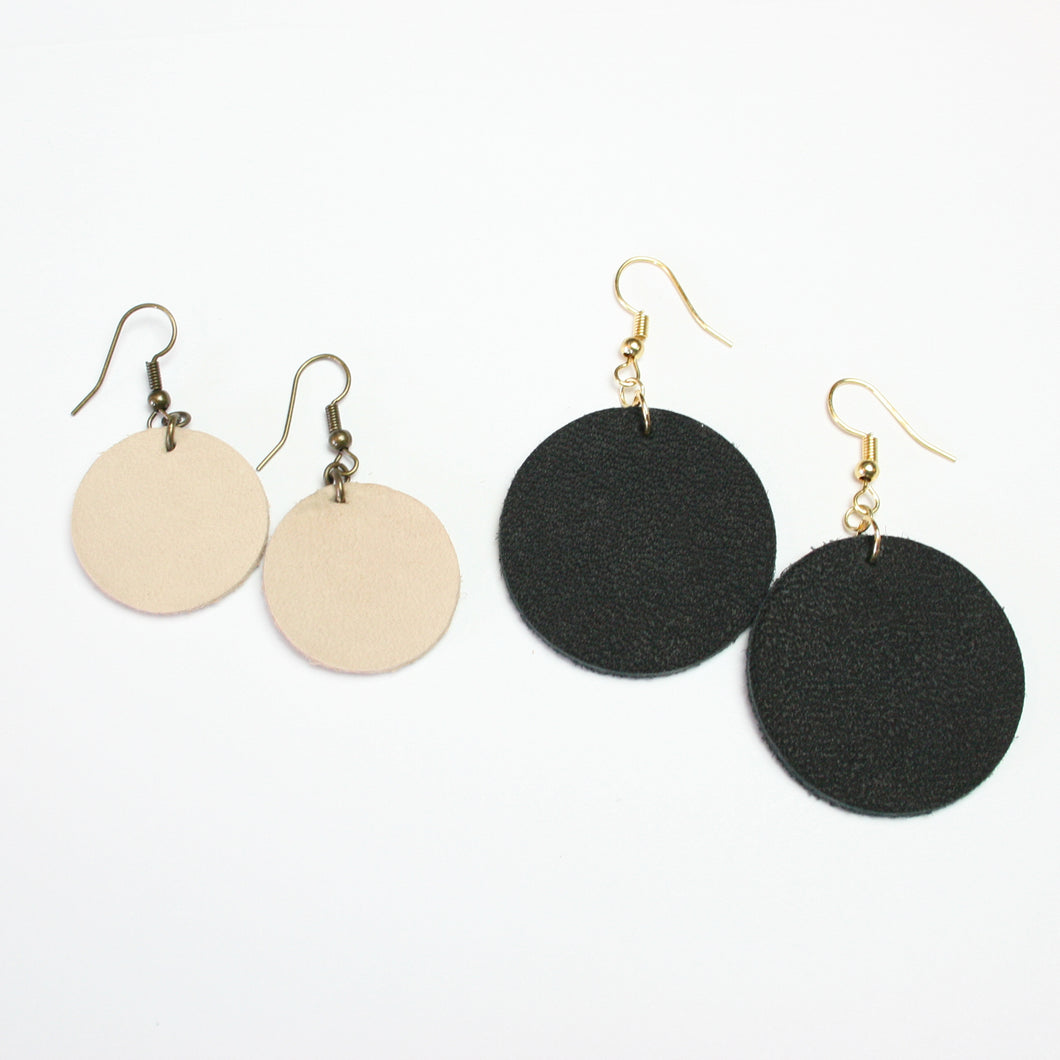 Leather Earrings - Circle