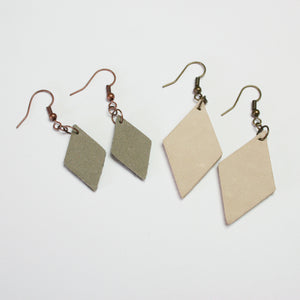 Leather Earrings - Diamond