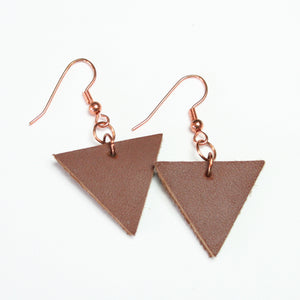 Leather Earrings - Triangle