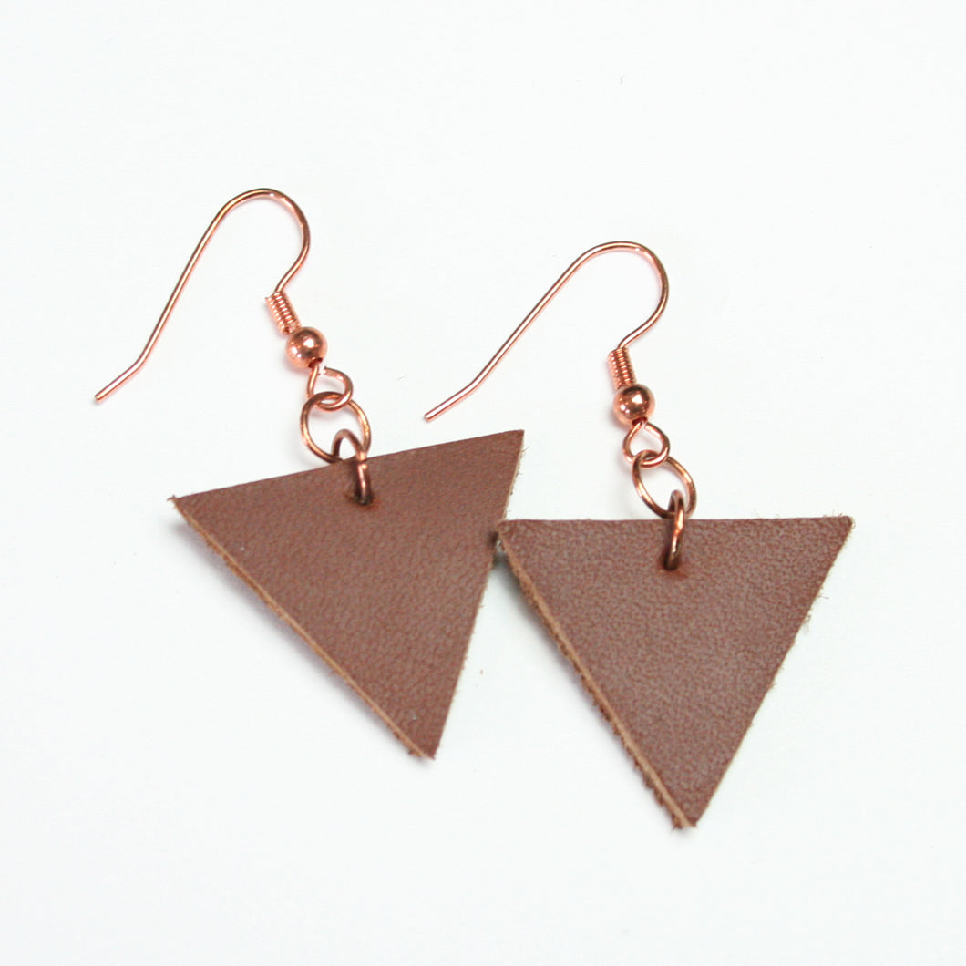 Leather Earrings - Triangle