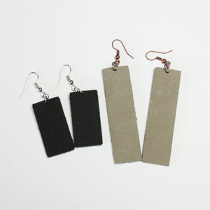 Leather Earrings - Wide Rectangle