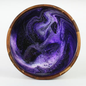 Purple Wave - Acrylic and Resin Art Wooden Tray