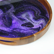 Load image into Gallery viewer, Purple Wave - Acrylic and Resin Art Wooden Tray
